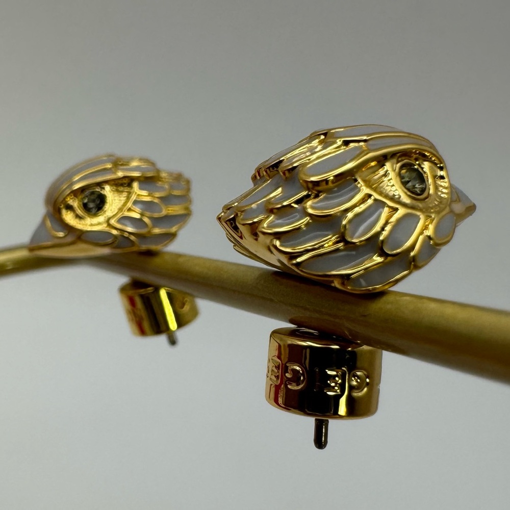 Kurt Geiger Lavender Enamel Eagle Stud Earrings